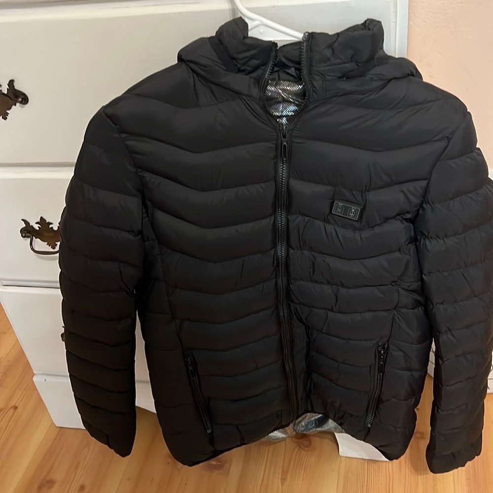 Heated Black puffer jacket